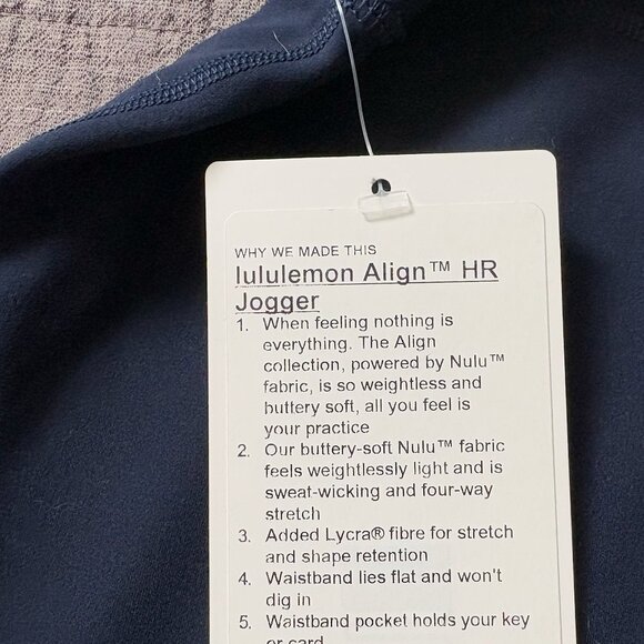 lululemon Align HR Jogger Size 6 Navy NWT - Picture 4 of 4